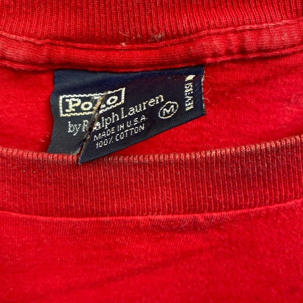 Vintage Polo Ralph Lauren Shirt Mens Large Polo Bear Made USA 90s Tee T-Shirt - Picture 7 of 14